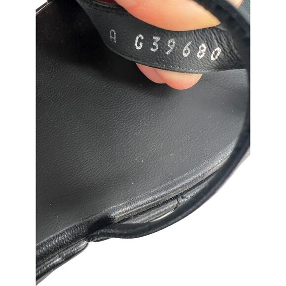 Chanel 2023 Calfskin Quilted Slingback Wedge Logo Sandals - Picture 14 of 16